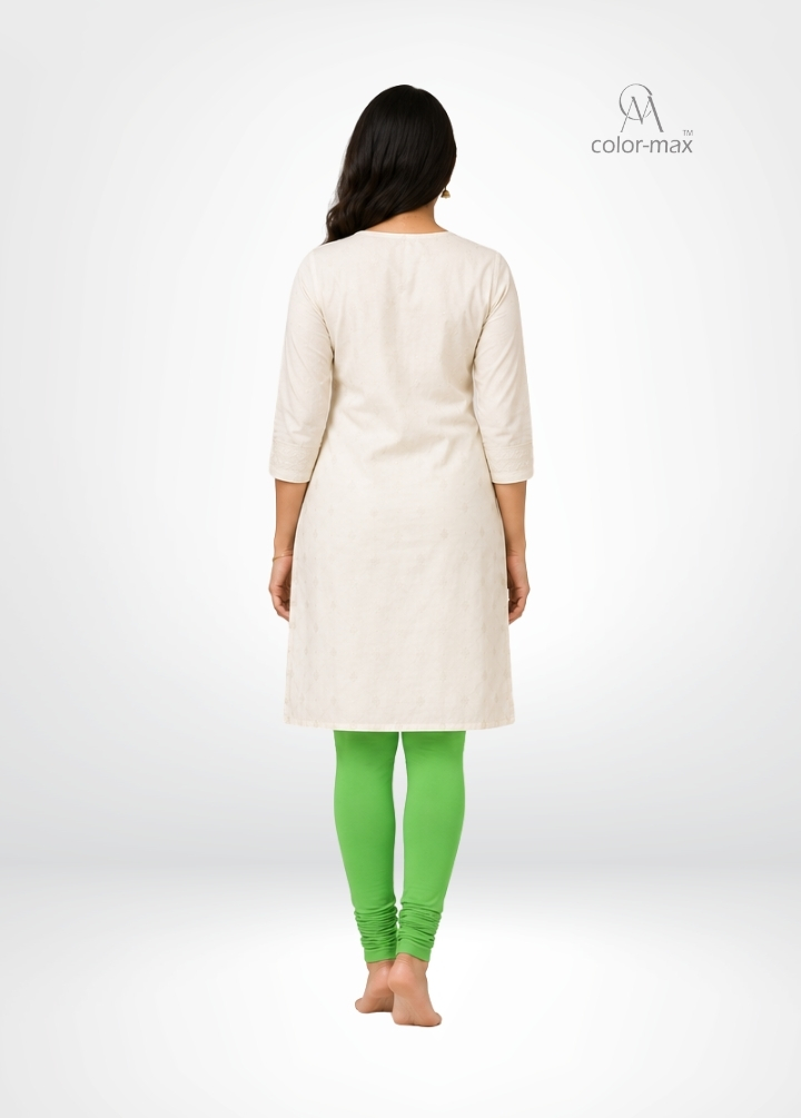 LEAF GREEN - Premium Cotton Lycra Chudi Leggings - Hover